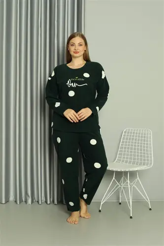 Welsoft Polar ayollar Katta hajmi Neft rangi Pijama to‘plami 808045 - 6