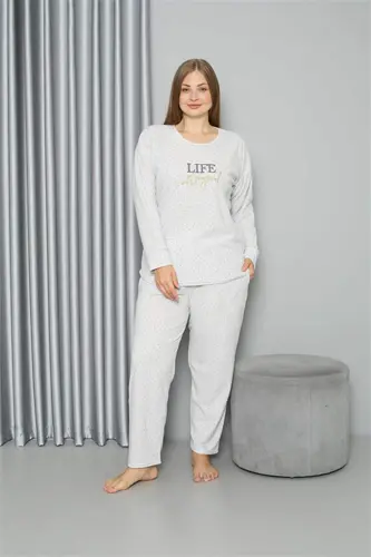 Welsoft Polar Kadın Büyük Beden Pijama Takımı 808050 - BÜYÜKBEDENIZ (1)