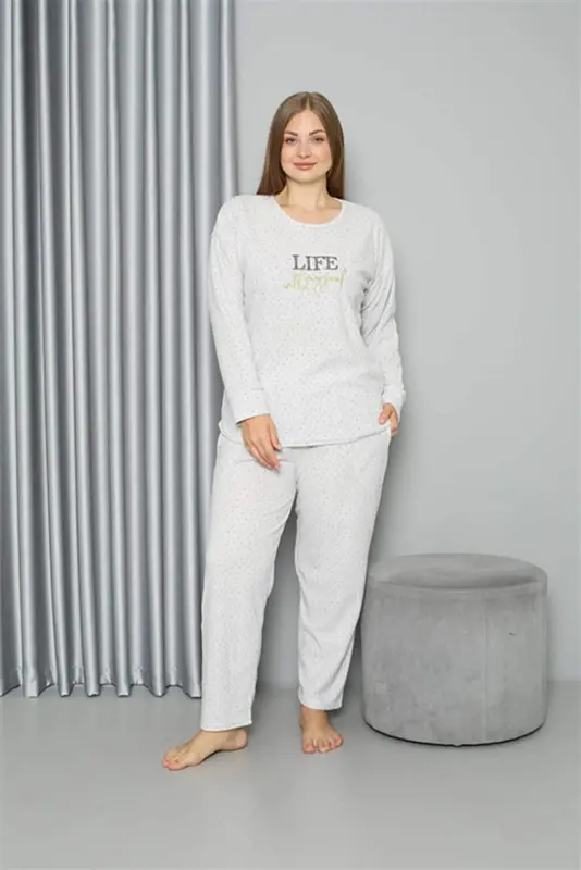 Welsoft Polar Kadın Büyük Beden Pijama Takımı 808050 - 2