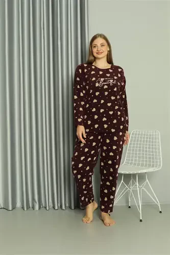 Welsoft Polar Women's Plus Size Pajama Set 808041 - BÜYÜKBEDENIZ (1)