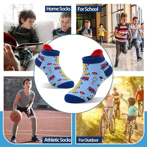 Welwoos Baby Girls Boys Toddlers Grips Socks Kids Non Slip Anti Skid Ankle Cotton No Show Socks with Grippers - 5