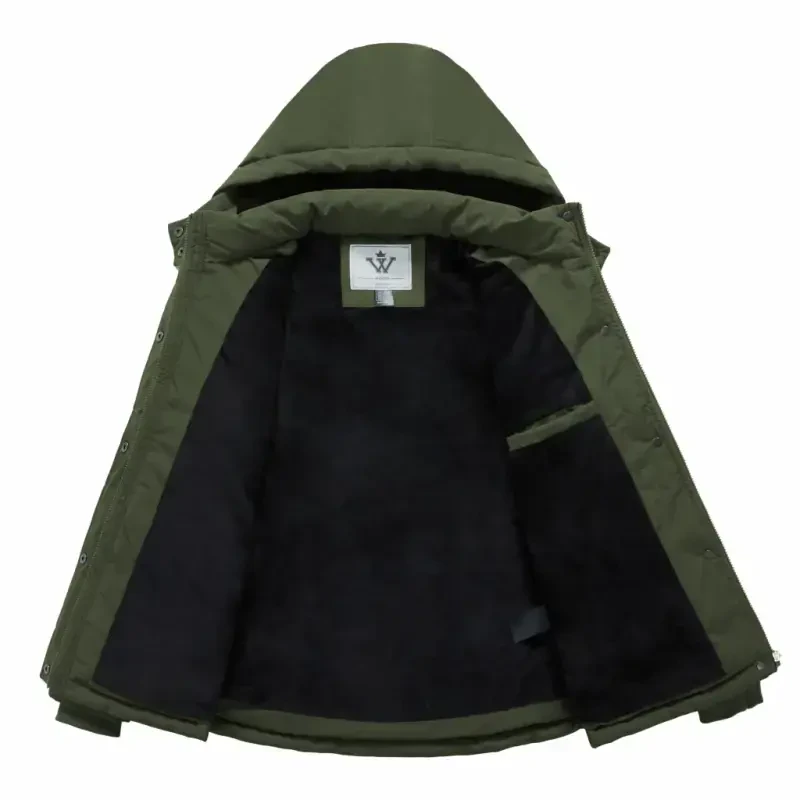 WenVen Women's Puffer Coats Waterproof Winter Jacket Quilted Zip-up Fleece Jacket Green L - 3