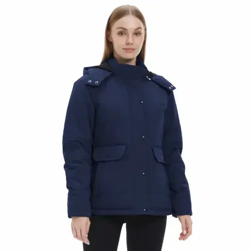 WenVen Women's Thicken Puffer Jacket Quilted Winter Jacket Windproof Winter Puffer Coat Blue L - 1