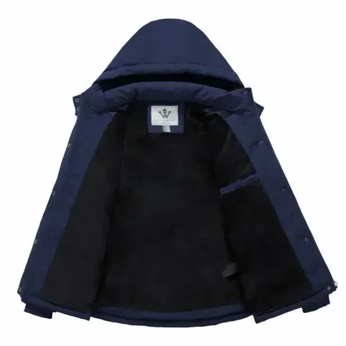 WenVen Women's Thicken Puffer Jacket Quilted Winter Jacket Windproof Winter Puffer Coat Blue L - 5