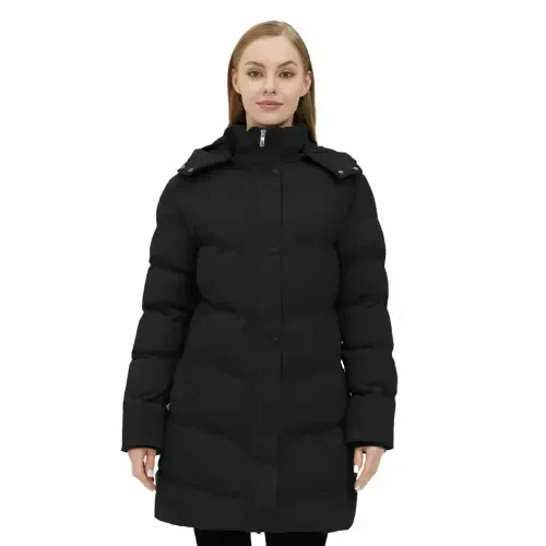 WenVen Women's Winter Coat Warm Puffer Jacket Waterproof Winter Parka Coat with Hood Black Size L - 1
