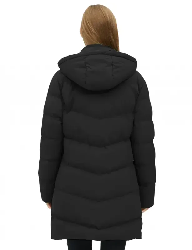 WenVen Women's Winter Coat Warm Puffer Jacket Waterproof Winter Parka Coat with Hood Black Size L - 7