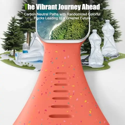 Wepro for Apple Watch Band Series 9 45mm 10 46mm SE 44mm 42mm Ultra 2 49mm Sport Silicone Band for iWatch Band Women Men Series 8 7 6 5 4 3 2 1 Breathable Colorful Strap Wristband Coral - 3