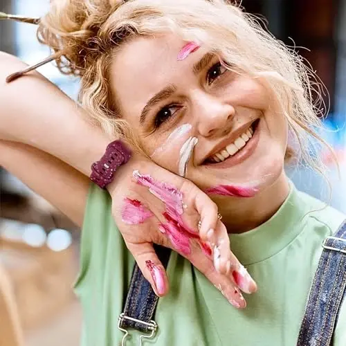 Wepro for Apple Watch SE Band 44mm Series 9 45mm 3 42mm Ultra 2 49mm 10 46mm for iWatch Bands for Women Series 8 7 6 5 4 3 2 1 Silicone Sport Band Breathable Waterproof Colorful Flake Wine - MODAZONE (1)