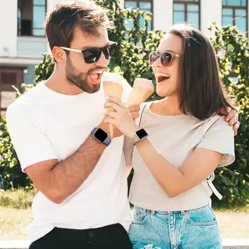 Wepro Apple Watch SE Band 44mm Series 9 45mm 10 46mm Ultra 2 49mm Series 3 42mm uchun Band 8 7 6 5 4 2 1 Ayollar Nafas oladigan Suv o'tkazmaydigan Tasmasi Moviy Kulrang erkaklar uchun silikon sport iWatch bantlar - 5