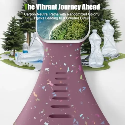 Wepro Compatible for Apple Watch SE Band 6 5 4 44mm/Series 9 8 7 45mm/S10 46mm/Series 3 2 1 42mm Ultra 2 49mm Silicone Sport Band for iWatch Women Breathable Waterproof Strap Colorful Purple - 4