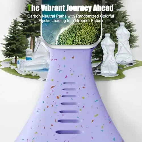 Wepro for Apple Watch Bands for Women 41mm 40mm 38mm 42mm for iWatch Bands Series 10 9 8 7 6 5 4 3 2 1 Men Silicone Sport Band Waterproof Breathable Recycled Colorful Flake Lavender Purple - 4