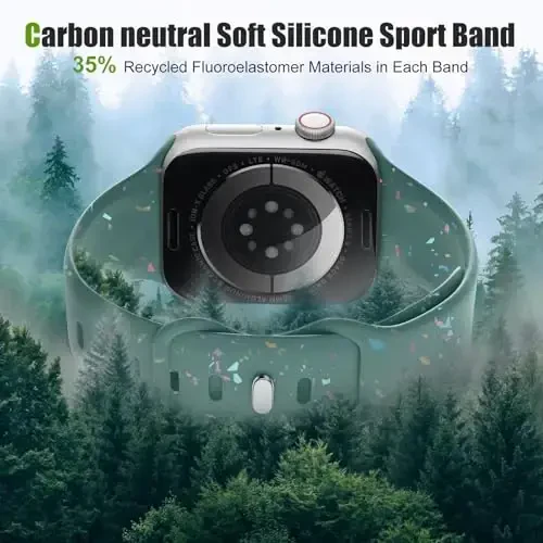 Wepro Silicone Sport Band Apple Watch Series 9 Band 45mm SE 44mm 10 46mm 42mm Ultra 2 49mm uchun iWatch Bands Ayollar Erkaklar Series 8 7 6 5 4 3 2 1 Nafas oladigan Suv o'tkazmaydigan Tasmalar Rangli Yashil - 3