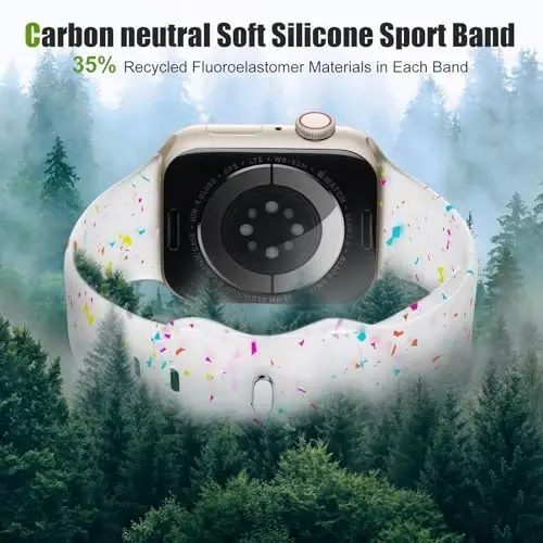 Wepro Silicone Sport Band for Apple Watch Band 46mm Series 10 45mm 9 8 7 44mm SE 6 5 4 Ultra 2 49mm 42mm for iWatch Bands Women Men Series 3 2 1 Breathable Colorful Band Transparent - 4