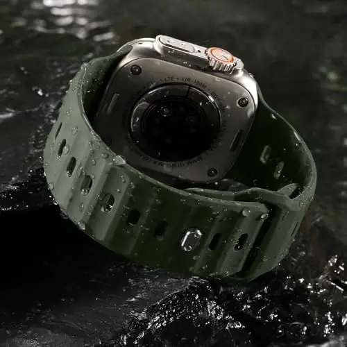 Wepro Spor Bantları Apple Watch Ultra 2/Ultra Band 49mm 46mm 45mm 44mm 42mm Erkekler için Uyumlu, Su Geçirmez Yumuşak Silikon Dayanıklı Okyanus Nefes Alabilir iWatch Serisi 10 9 8 7 6 5 4 3 2 1 SE için Kordon - 3