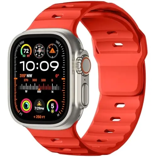 Wepro Spor Bantları Apple Watch Ultra 2/Ultra Band 49mm 46mm 45mm 44mm 42mm Erkekler için Uyumlu, Su Geçirmez Yumuşak Silikon Sağlam Okyanus Nefes Alabilen iWatch Serisi 10 9 8 7 6 5 4 3 2 1 SE için Kordon 