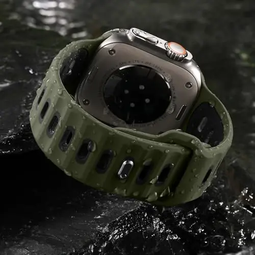Wepro Spor Bantları Apple Watch Ultra 2/Ultra Bant 49mm 46mm 45mm 44mm 42mm Erkekler için Uyumlu, Su Geçirmez Yumuşak Silikon Sağlam Okyanus Nefes Alabilir Kordon iWatch Serisi 10 9 8 7 6 5 4 3 2 1 SE için - 3