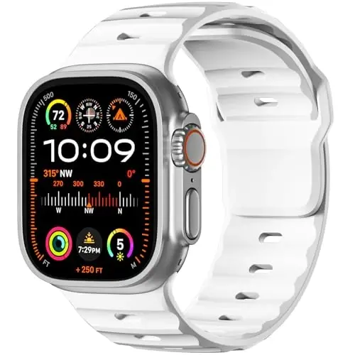 Wepro Spor Kordonlar Apple Watch Ultra 2 Ultra 3 Kordon 49mm 46mm 45mm 44mm 42mm Erkekler için, Su Geçirmez Yumuşak Silikon Sağlam Okyanus Nefes Alabilen Kayış iWatch Serisi 11 10 9 8 7 6 5 4 3 2 1 SE - 1