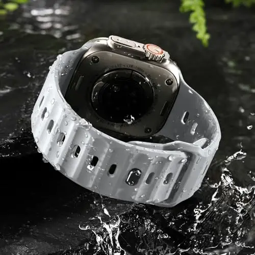 Wepro Spor Kordonlar Apple Watch Ultra 2 Ultra 3 Kordon 49mm 46mm 45mm 44mm 42mm Erkekler için, Su Geçirmez Yumuşak Silikon Sağlam Okyanus Nefes Alabilen Kayış iWatch Serisi 11 10 9 8 7 6 5 4 3 2 1 SE - 3