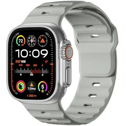 Wepro Sport Bands for Apple Watch Ultra 2 Ultra 1 Ultra 3 Band 49mm 46mm 45mm 44mm 42mm for Men, Waterproof Soft Silicone Rugged Ocean Breathable Strap for iWatch Series 11 10 9 8 7 6 5 4 3 2 1 SE 