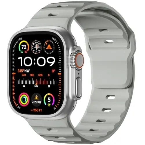 Wepro Spor Kordonlar Apple Watch Ultra 2/Ultra Kordon 49mm 46mm 45mm 44mm 42mm Erkeklerle Uyumlu, Su Geçirmez Yumuşak Silikon Sağlam Okyanus Nefes Alabilen iWatch Serisi 10 9 8 7 6 5 4 3 2 1 SE için Kayış - 1