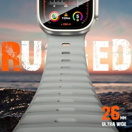 Wepro Spor Kordonlar Apple Watch Ultra 2/Ultra Kordon 49mm 46mm 45mm 44mm 42mm Erkeklerle Uyumlu, Su Geçirmez Yumuşak Silikon Sağlam Okyanus Nefes Alabilen iWatch Serisi 10 9 8 7 6 5 4 3 2 1 SE için Kayış - 2