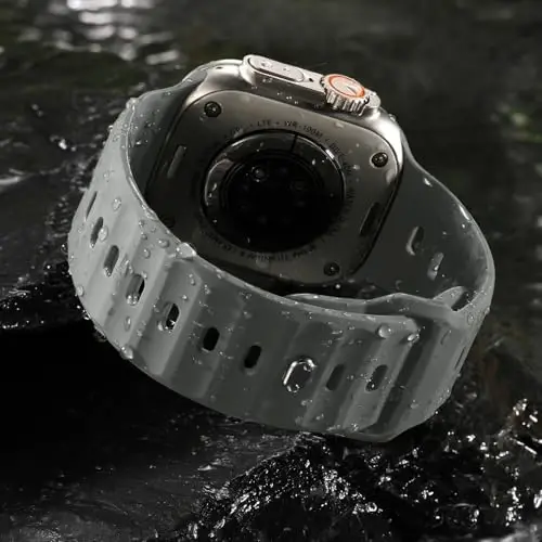 Wepro Spor Kordonlar Apple Watch Ultra 2/Ultra Kordon 49mm 46mm 45mm 44mm 42mm Erkeklerle Uyumlu, Su Geçirmez Yumuşak Silikon Sağlam Okyanus Nefes Alabilen iWatch Serisi 10 9 8 7 6 5 4 3 2 1 SE için Kayış - 3
