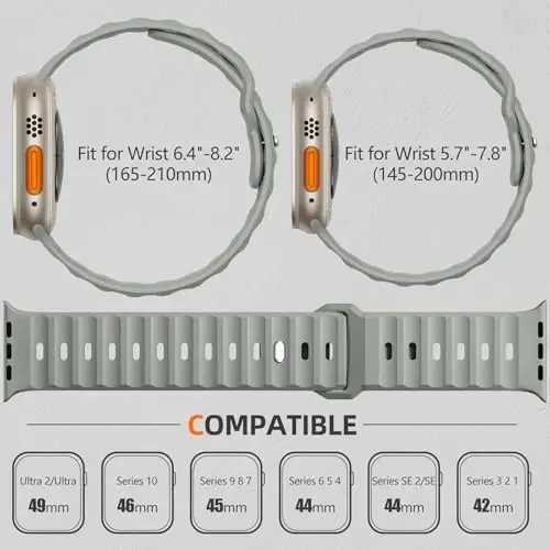 Wepro Spor Kordonlar Apple Watch Ultra 2/Ultra Kordon 49mm 46mm 45mm 44mm 42mm ile Uyumlu Erkekler için, Su Geçirmez Yumuşak Silikon Dayanıklı Okyanus Hava Alan Kayış iWatch Serisi 10 9 8 7 6 5 4 3 2 1 SE - 6