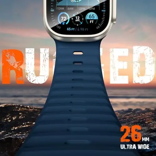 Wepro Spor Kordonlar Apple Watch Ultra 2/Ultra Kordon 49mm 46mm 45mm 44mm 42mm ile Uyumlu Erkekler için, Su Geçirmez Yumuşak Silikon Sağlam Okyanus Nefes Alabilen Kayış iWatch Serisi 10 9 8 7 6 5 4 3 2 1 SE - 2