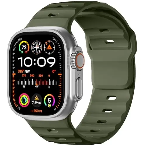 Wepro Spor Kordonları Apple Watch Ultra 2/Ultra Kordon 49mm 46mm 45mm 44mm 42mm Erkeklerle Uyumlu, Su Geçirmez Yumuşak Silikon Sağlam Okyanus Nefes Alabilen iWatch Serisi 10 9 8 7 6 5 4 3 2 1 SE için Kayış 
