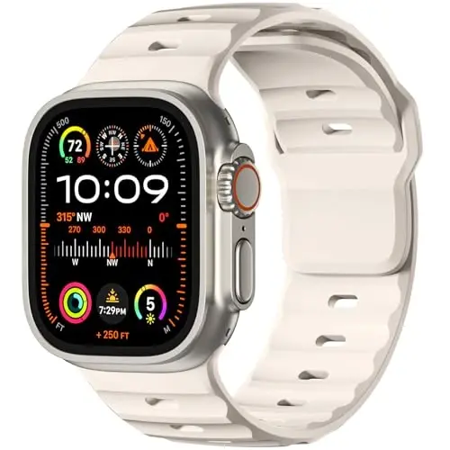 Wepro Spor Kordonları Apple Watch Ultra 2/Ultra Kordon 49mm 46mm 45mm 44mm 42mm Erkeklerle Uyumlu, Su Geçirmez Yumuşak Silikon Sağlam Okyanus Nefes Alabilen iWatch Serisi 10 9 8 7 6 5 4 3 2 1 SE için Kayış 