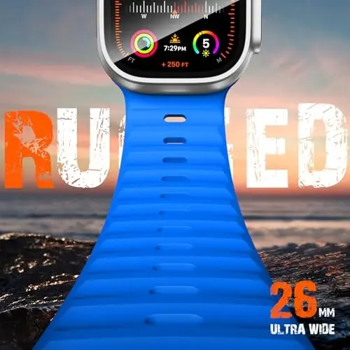 Wepro Spor Kordonları Apple Watch Ultra 2/Ultra Kordon 49mm 46mm 45mm 44mm 42mm Erkeklerle Uyumlu, Su Geçirmez Yumuşak Silikon Sağlam Okyanus Nefes Alabilen iWatch Serisi 10 9 8 7 6 5 4 3 2 1 SE için Kordon - 2