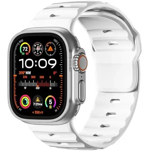 Wepro Sport Bands Compatible with Apple Watch Ultra 2/Ultra Band 49mm 46mm 45mm 44mm 42mm for Men, Waterproof Soft Silicone Rugged Ocean Breathable Strap for iWatch Series 10 9 8 7 6 5 4 3 2 1 SE - Modazone