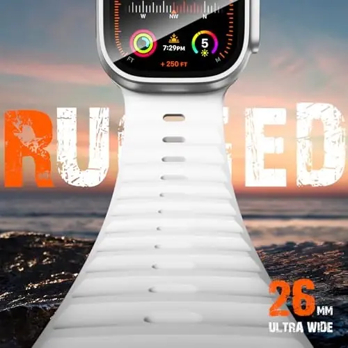 Wepro Sport Bands Compatible with Apple Watch Ultra 2/Ultra Band 49mm 46mm 45mm 44mm 42mm for Men, Waterproof Soft Silicone Rugged Ocean Breathable Strap for iWatch Series 10 9 8 7 6 5 4 3 2 1 SE - Modazone (1)