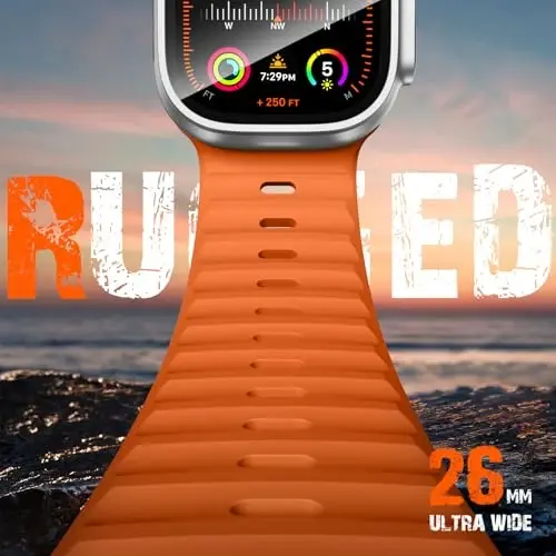 Wepro Sport Bands Compatible with Apple Watch Ultra 2/Ultra Band 49mm 46mm 45mm 44mm 42mm for Men, Waterproof Soft Silicone Rugged Ocean Breathable Strap for iWatch Series 10 9 8 7 6 5 4 3 2 1 SE - Modazone (1)