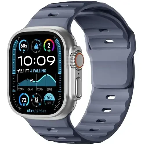 Wepro Sport Bands for Apple Watch Ultra 2 Ultra Band Ultra 3 49mm 46mm 45mm 44mm 42mm for Men, Waterproof Soft Silicone Rugged Ocean Breathable Strap for iWatch Series 11 10 9 8 7 6 5 4 3 2 1 SE 