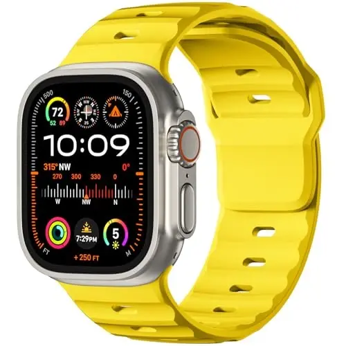 Wepro Spor Kordonları Apple Watch Ultra 2/Ultra Kordon 49mm 46mm 45mm 44mm 42mm ile Uyumlu Erkekler için, Su Geçirmez Yumuşak Silikon Sağlam Okyanus Hava Alan Kayış iWatch Serisi 10 9 8 7 6 5 4 3 2 1 SE için 