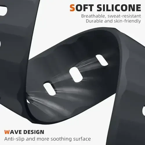 Wepro Sport Bands for Apple Watch Ultra 2/Ultra/Ultra 3 Band 49mm Series 11 10 46mm 9 8 7 45mm 6 5 4 SE 44mm 3 2 1 42mm for Men, Waterproof Soft Silicone Rugged Ocean Breathable Strap for iWatch Bands - 4