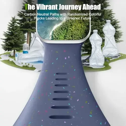 Wepro Sport Band Apple Watch Bands 41mm Series 9 8 7 40mm SE 42mm 38mm iWatch Bands Men Women Series 6 5 4 3 2 1 Suv oʻtkazmaydigan nafas oladigan silikon tasma Rangli qayta ishlangan koʻk kulrang uchun - 3