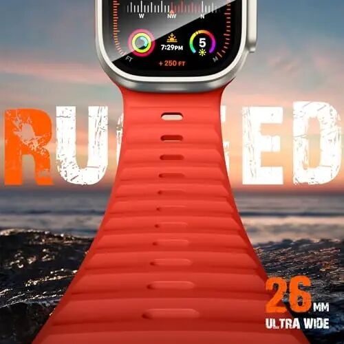 Wepro Sport Band for Apple Watch Ultra 4 3 2 1 49mm 46mm 45mm 44mm 42mm Men | Soft Silicone, Rugged Ocean Waterproof Breathable Strap, for iWatch Bands Ultra 4 3 2 1 Series 12 11 10 9 8 7 6 5 4 SE 3 2 1 - Wepro (1)