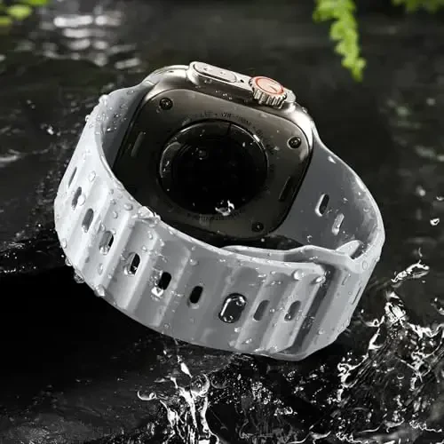 Wepro Sport Bands for Apple Watch Ultra 2 Ultra 3 Ultra Band 49mm 46mm 45mm 44mm 42mm for Men, Waterproof Soft Silicone Rugged Ocean Breathable Strap for iWatch Series 11 10 9 8 7 6 5 4 3 2 1 SE - 3