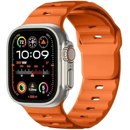 Wepro Sport Bands Apple Watch Ultra 2/Ultra Band 49mm 46mm 45mm 44mm 42mm erkaklar uchun mos keladi, suv o'tkazmaydigan yumshoq silikon Rugged Ocean Breathable Strap iWatch Series 10 9 8 7 6 5 4 3 2 1 SE uchun 