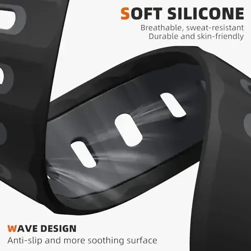 Wepro Sport Bands Apple Watch Ultra 2/Ultra Band 49mm 46mm 45mm 44mm 42mm erkaklar uchun mos keladi, suv o'tkazmaydigan yumshoq silikon Rugged Ocean nafas oladigan iWatch Series 10 9 8 7 6 5 4 3 2 1 SE uchun tasma - 3