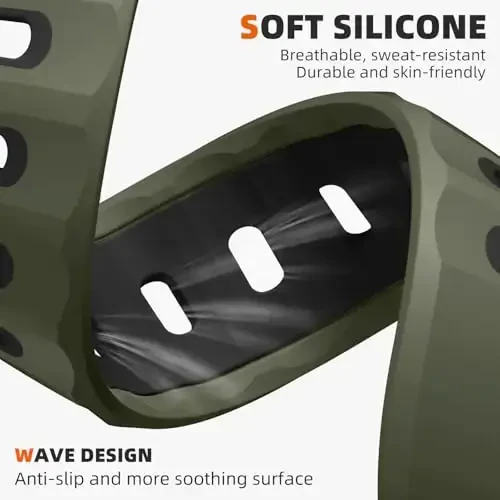 Wepro Sport Bands Apple Watch Ultra 2/Ultra Band 49mm 46mm 45mm 44mm 42mm erkaklar uchun mos keladi, suvga chidamli yumshoq silikon mustahkam Ocean nafas oladigan tasmasi iWatch Series 10 9 8 7 6 5 4 3 2 1 SE uchun - 4