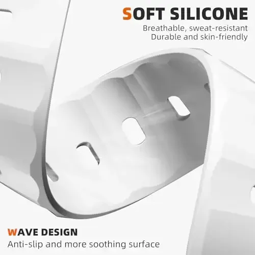 Wepro Sport Bands Apple Watch Ultra 2/Ultra Band 49mm 46mm 45mm 44mm 42mm erkaklar uchun mos, suv o'tkazmaydigan yumshoq silikon mustahkam Ocean nafas oladigan iWatch Series 10 9 8 7 6 5 4 3 2 1 SE uchun tasma - 4