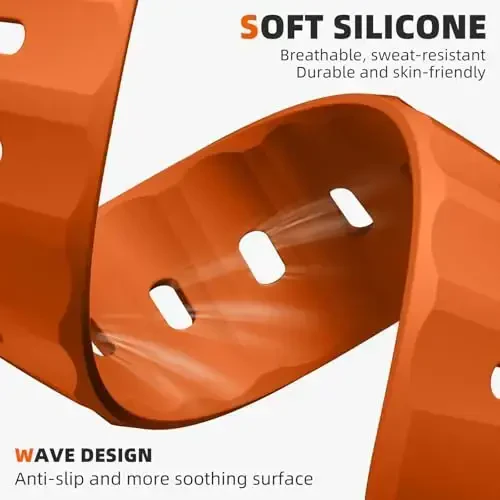 Wepro Sport Bands Apple Watch Ultra 2/Ultra Band 49mm 46mm 45mm 44mm 42mm erkaklar uchun mos, suv o'tkazmaydigan yumshoq silikon mustahkam okean nafas oladigan iWatch Series 10 9 8 7 6 5 4 3 2 1 SE uchun tasma - 4