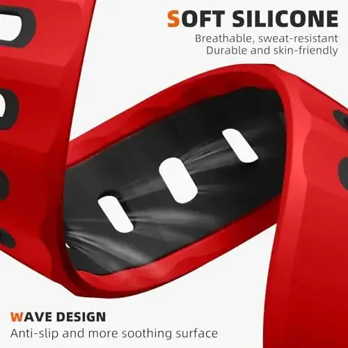 Wepro Sport Bands Apple Watch Ultra 2/Ultra Band 49mm 46mm 45mm 44mm 42mm erkaklar uchun mos, suv o'tkazmaydigan yumshoq silikon mustahkam okean nafas oladigan tasma iWatch Series 10 9 8 7 6 5 4 3 2 1 SE uchun - 4