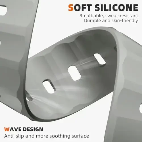 Wepro Sport Bands Apple Watch Ultra 2/Ultra Band 49mm 46mm 45mm 44mm 42mm erkaklar uchun mos, suv o'tkazmaydigan yumshoq silikon mustahkam okean nafas oladigan tasma iWatch Series 10 9 8 7 6 5 4 3 2 1 SE uchun - 4