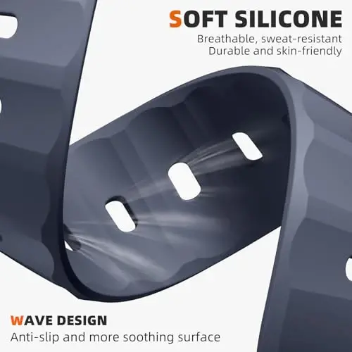 Wepro Sport Bands Apple Watch Ultra 2/Ultra Band 49mm 46mm 45mm 44mm 42mm erkaklar uchun mos, suv o'tkazmaydigan yumshoq silikon Rugged Ocean Breathable Strap iWatch Series 10 9 8 7 6 5 4 3 2 1 SE uchun - 4