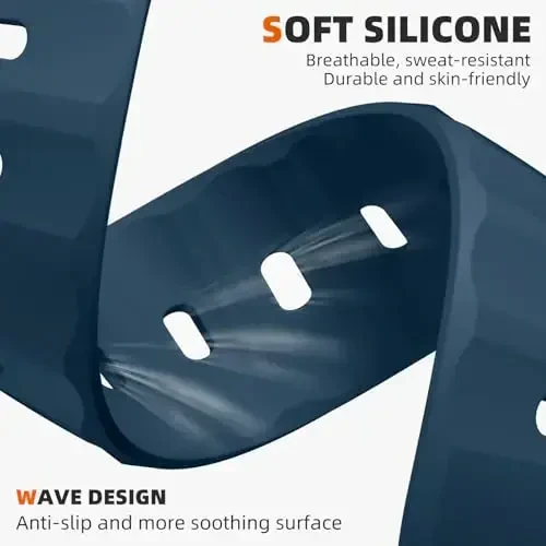 Wepro Sport Bands Apple Watch Ultra 2/Ultra Band 49mm 46mm 45mm 44mm 42mm erkaklar uchun mos, suv o'tkazmaydigan yumshoq silikon Rugged Ocean nafas oladigan iWatch Series 10 9 8 7 6 5 4 3 2 1 SE uchun tasmalar - 4