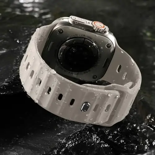 Wepro Sport Bands Compatible with Apple Watch Ultra 2/Ultra Band 49mm 46mm 45mm 44mm 42mm for Men, Waterproof Soft Silicone Rugged Ocean Breathable Strap for iWatch Series 10 9 8 7 6 5 4 3 2 1 SE - 3